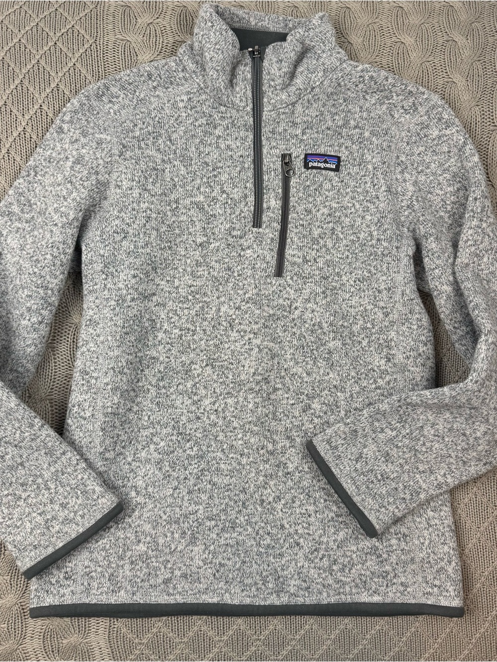 Patagonia Youth Better Sweater Gray Quarter-Zip Pullover ~ large 12